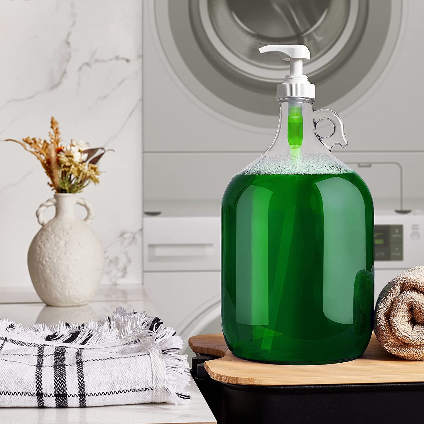 Glass laundry room detergent pump dispenser, view 5