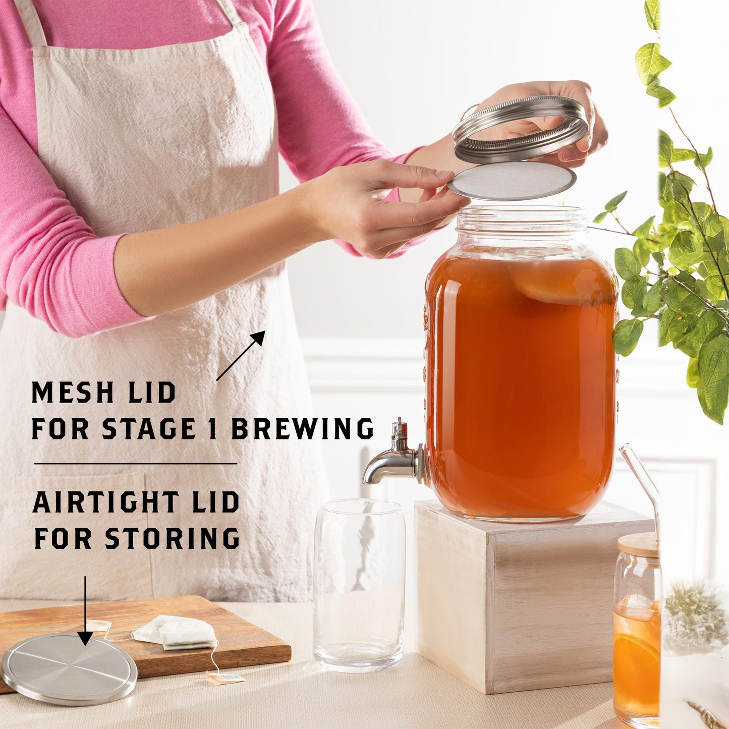 Kombucha brewing vessel spigot tap detail