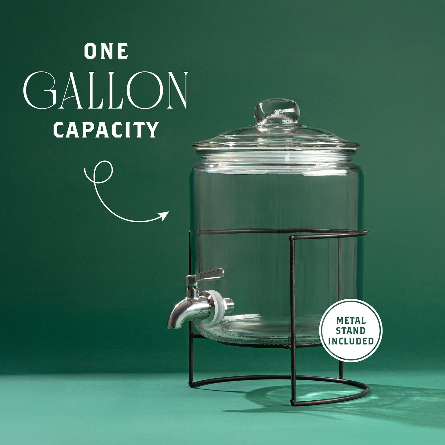 1 Gallon Round Drink Dispenser on Stand