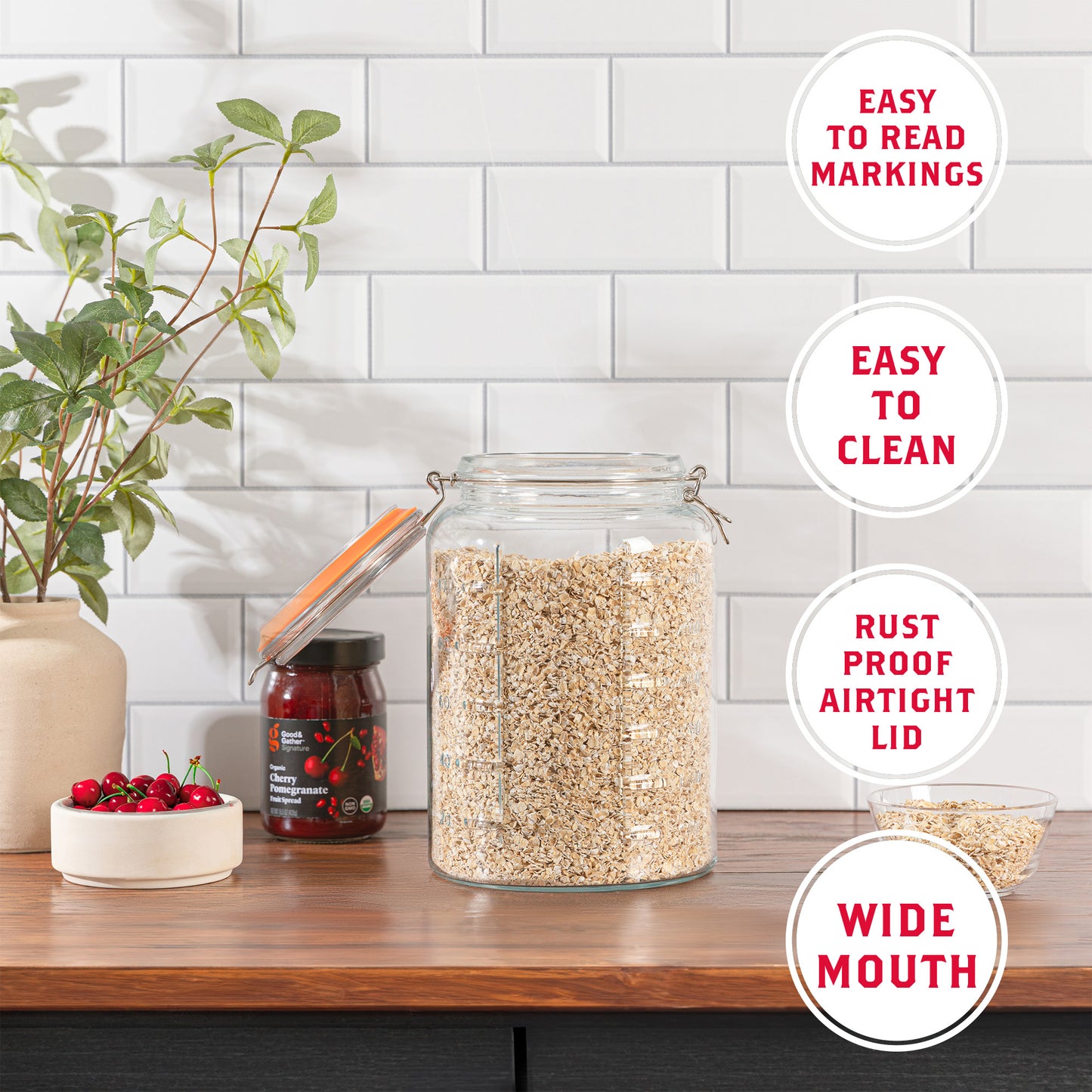 Super wide mouth gallon jar, view 5