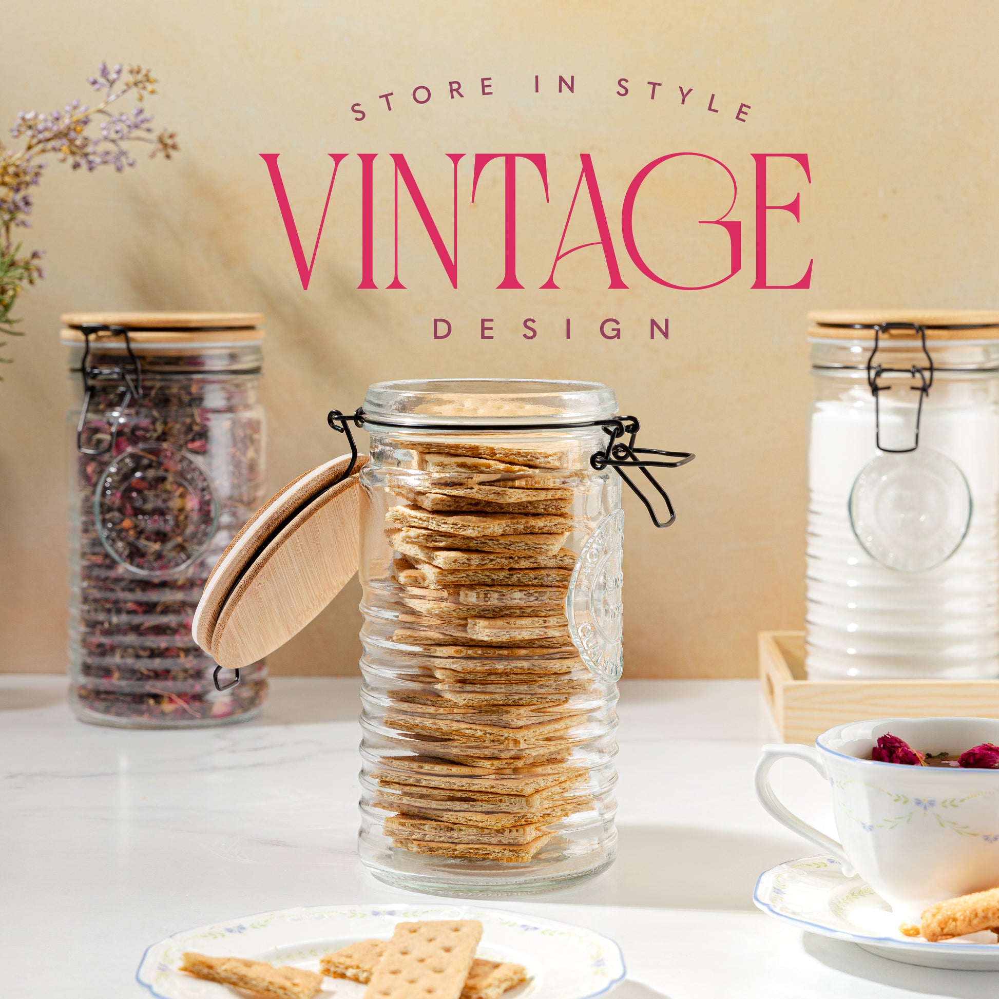 Kitchentoolz glass storage jar set of 3, view 10