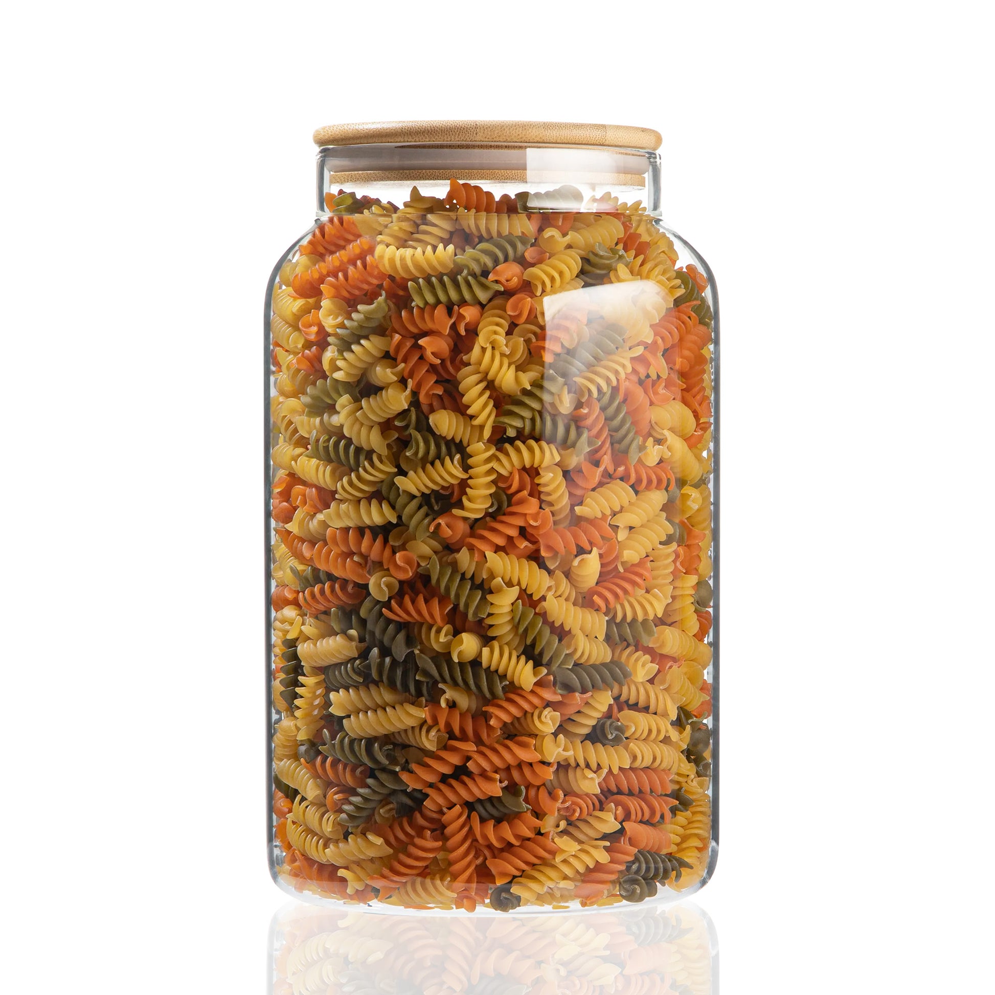 1 gallon borosilicate glass jar with bamboo lid
