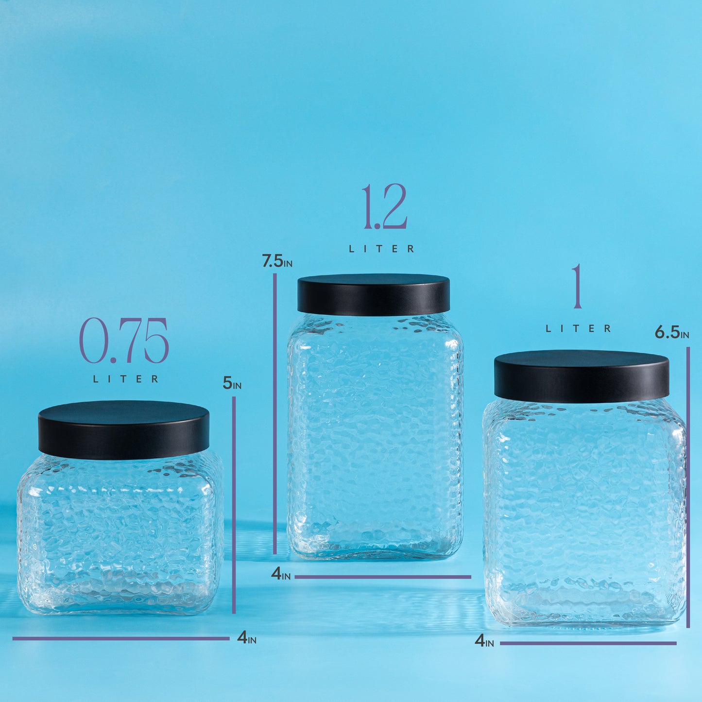 Food Storage Container Set with Airtight Lids – Retro Design (Set of 3)