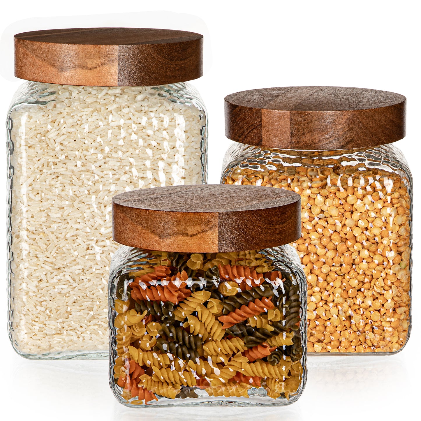 Food Storage Container Set with Airtight Lids – Retro Design (Set of 3)