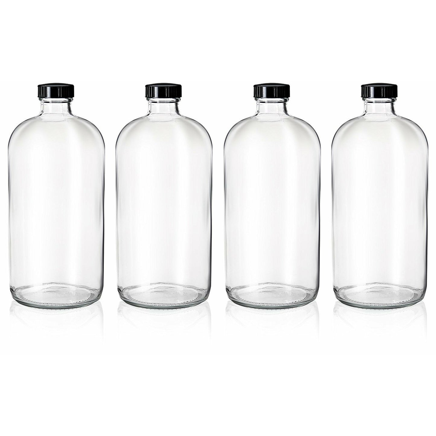Clear glass growler bottles for juice and cold brew