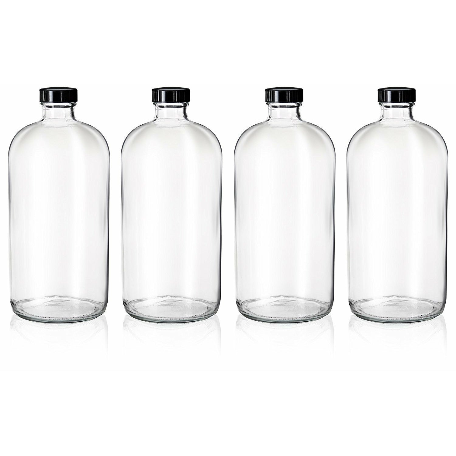 Clear glass growler bottles for juice and cold brew