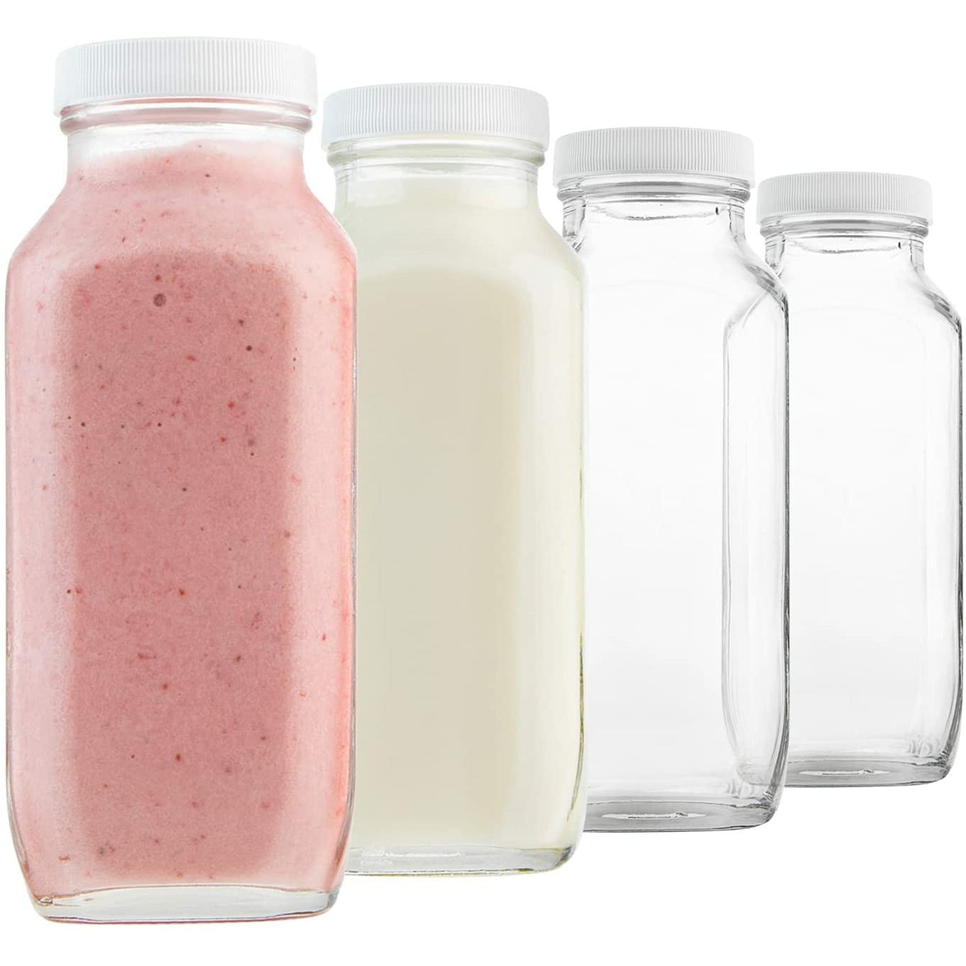 16oz Square Glass Milk Bottle