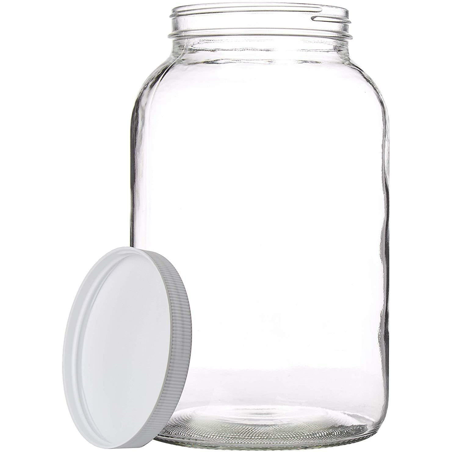 Gallon mason jars with airtight plastic lids, 2 pack