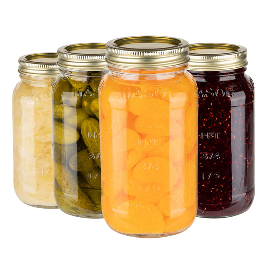 kitchentoolz 6 Pack of Glass Mason Jar Half Gallon Wide Mouth with Airtight  Metal Lid - Safe for Fermenting Kombucha Kefir, Herb Drying & Extraction