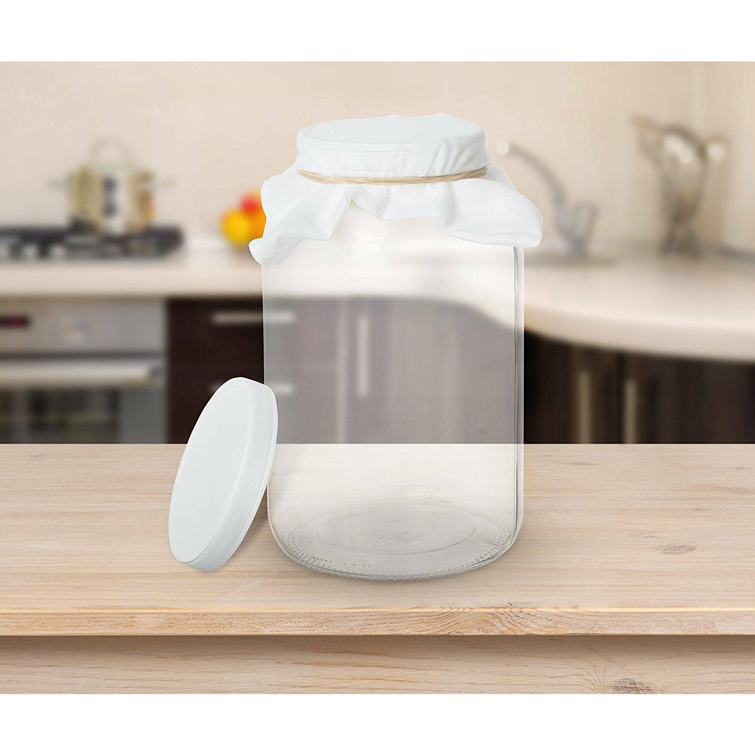 1 gallon kombucha fermentation jar wide mouth view