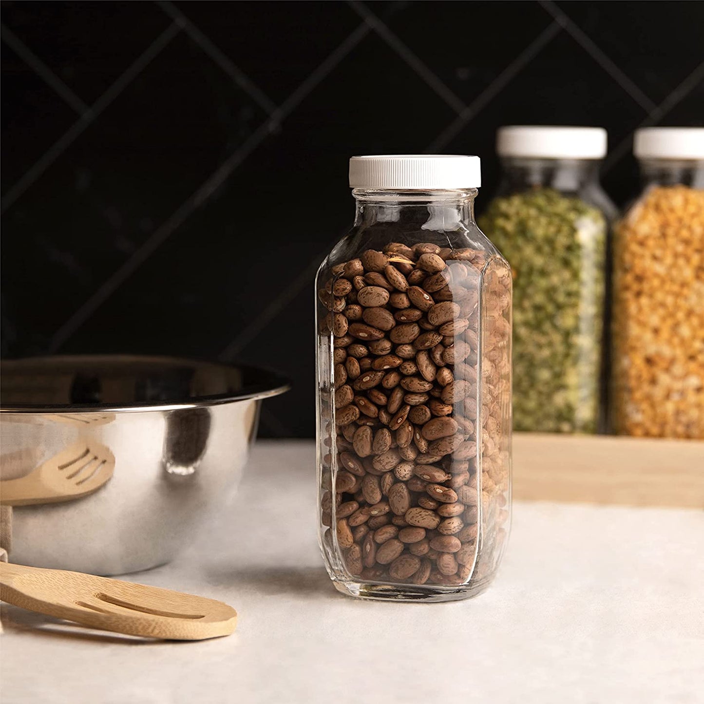 16 oz square milk bottles for smoothie prep