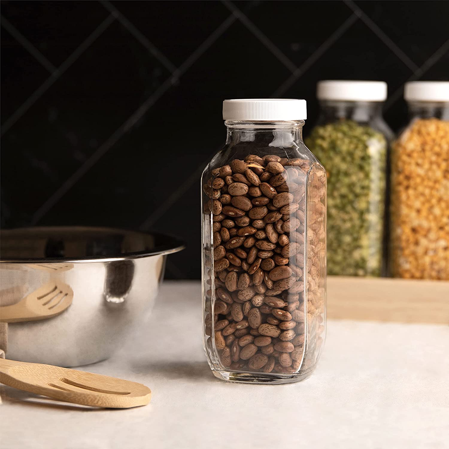 16 oz square milk bottles for smoothie prep