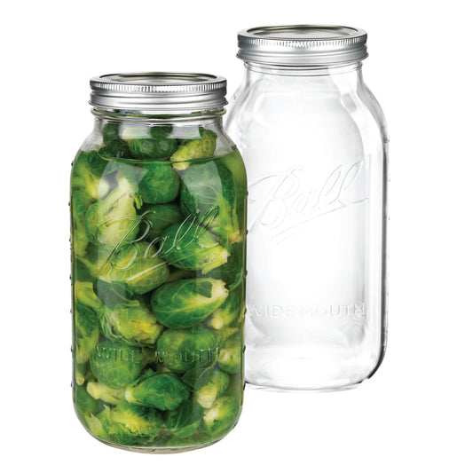 Ball half gallon wide mouth mason jars, 64 oz canning jars