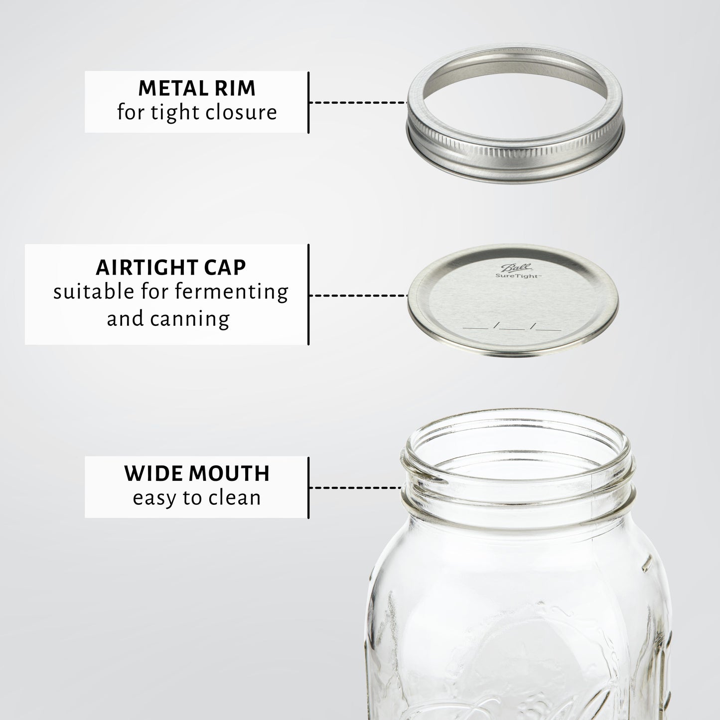 Ball Half Gallon Wide Mouth Mason Jars