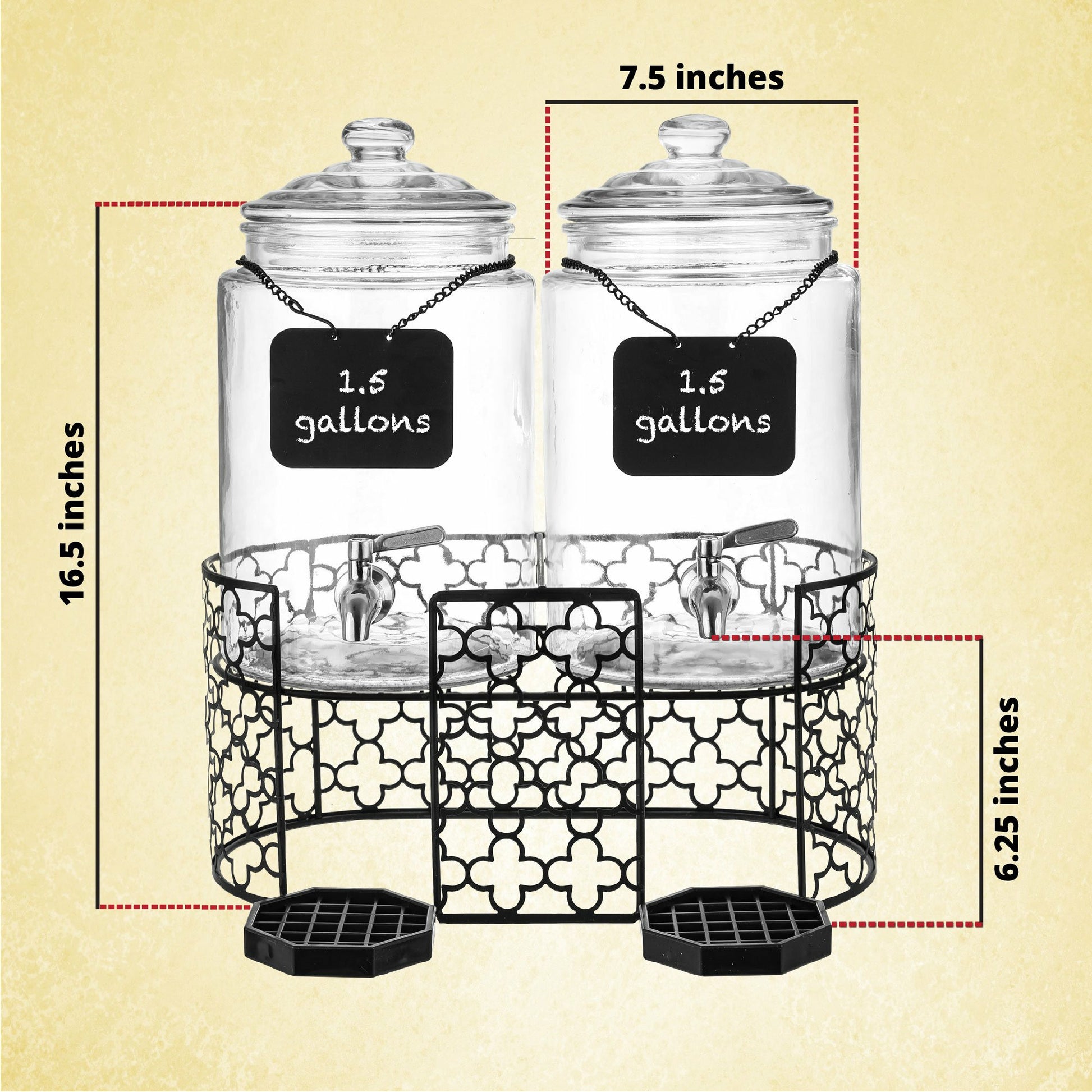 Dual dispensers with stainless steel spigots