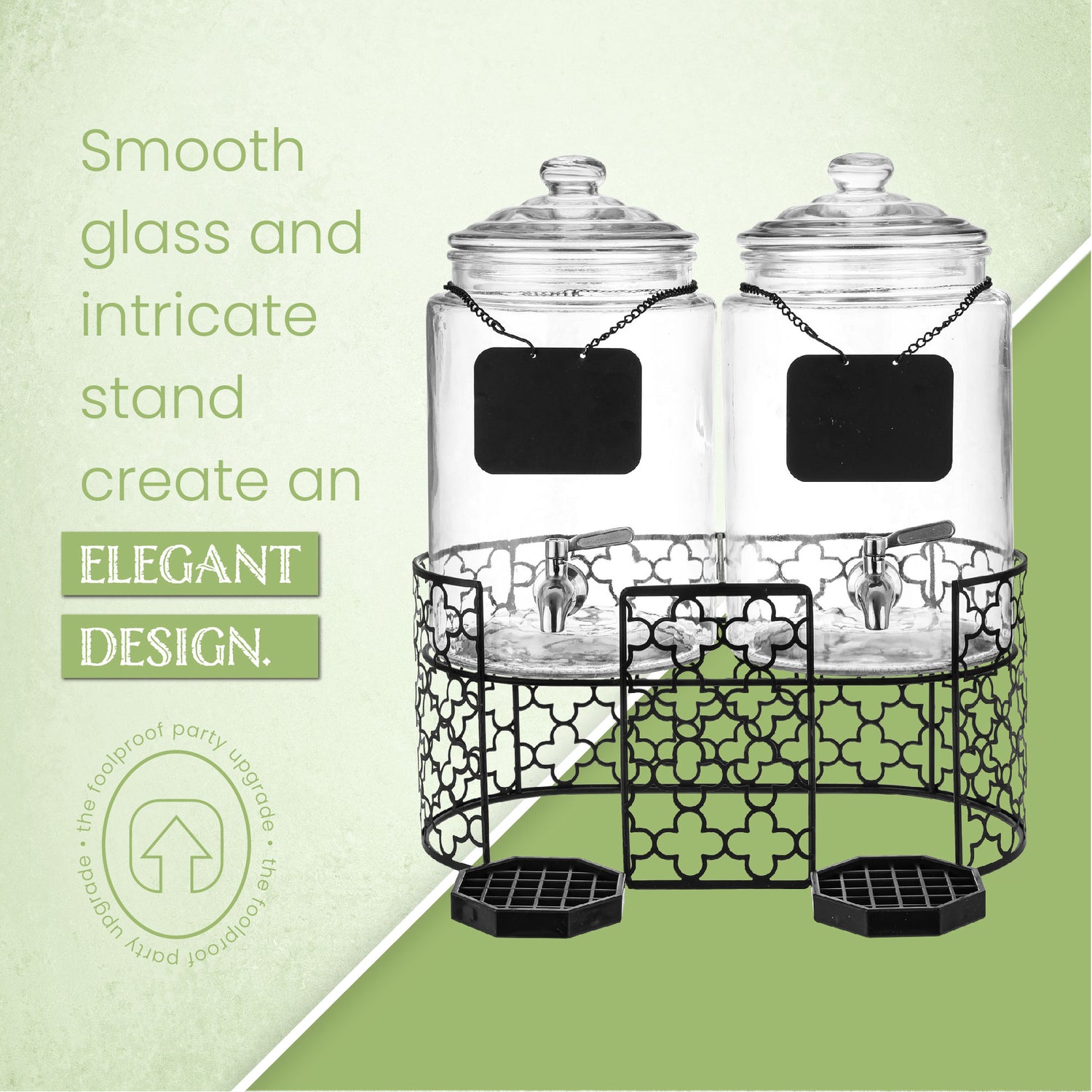 1 Gallon Glass Dispenser - Hammered Glass – Kitchentoolz