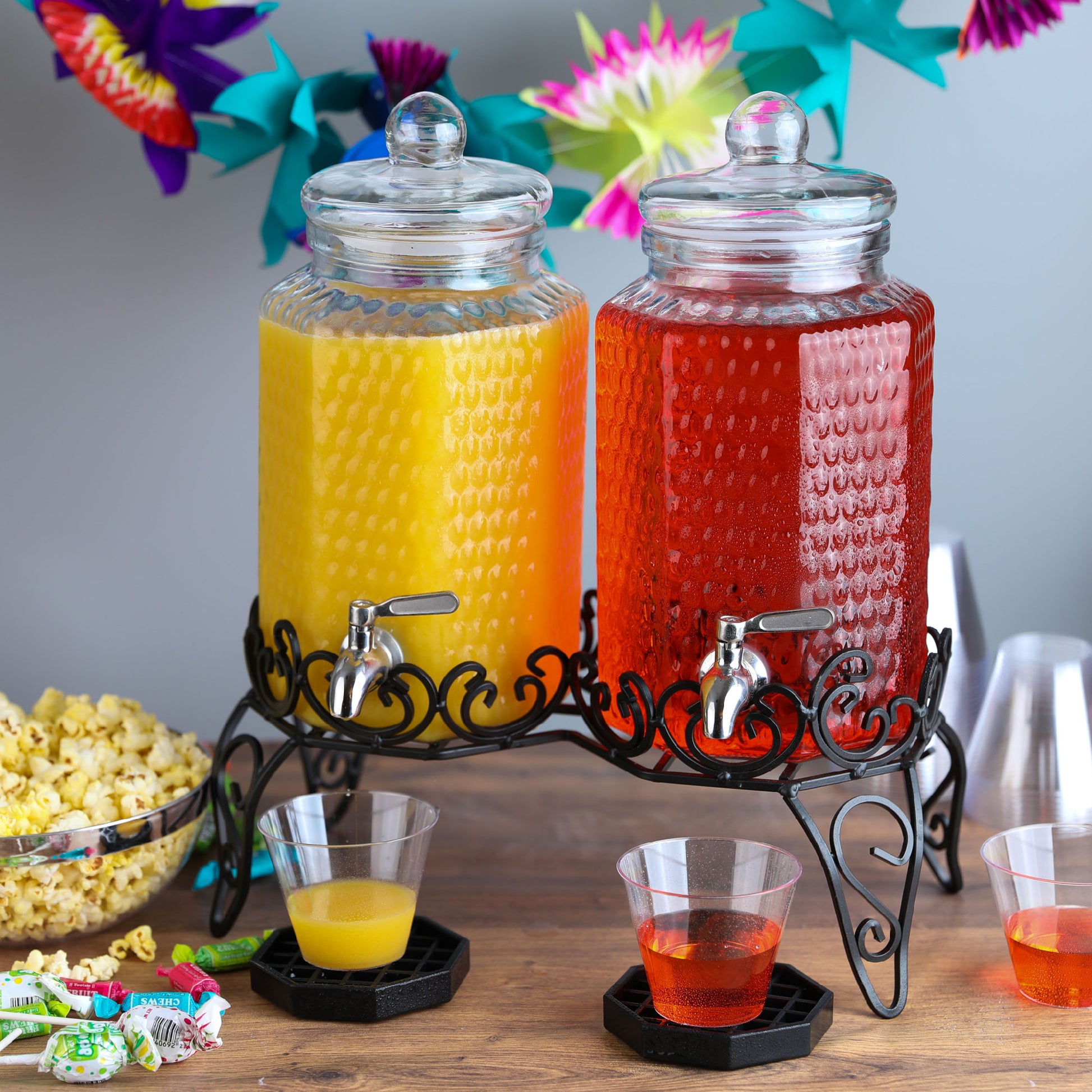 Dual glass dispensers on stand, view 7