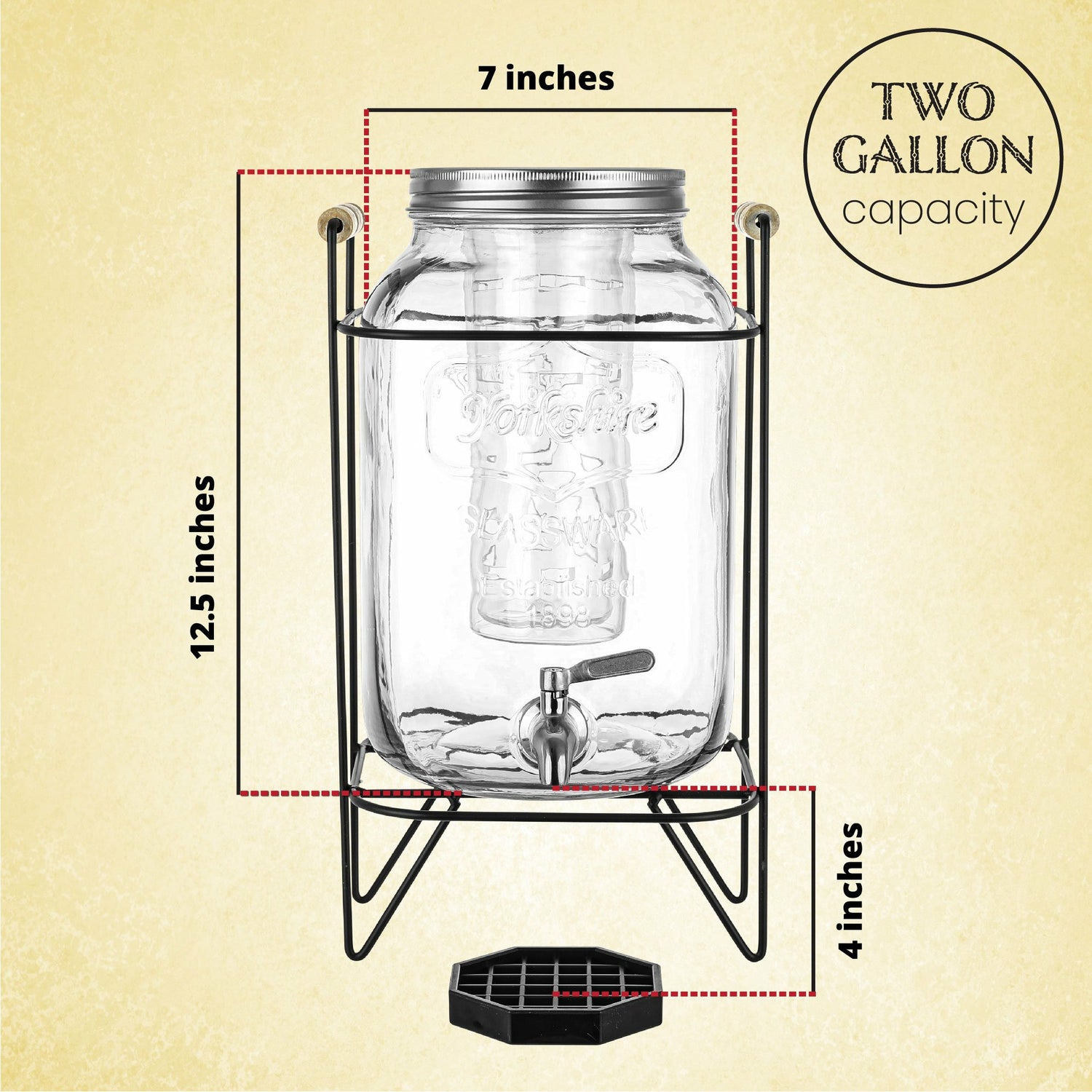 2 Gallon Beverage Dispenser with Stand - Yorkshire – Kitchentoolz