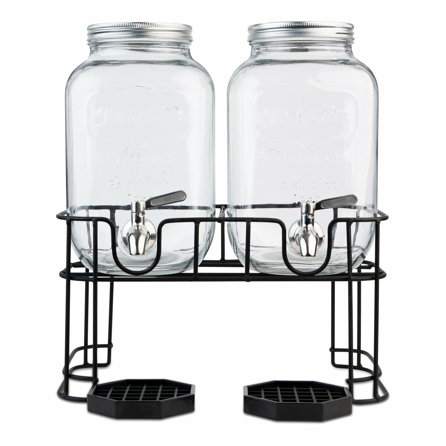 Dual Gallon Dispensers with Stand and Drip Trays