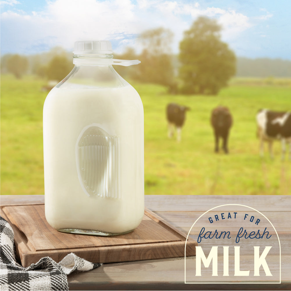 64oz Farmhouse Glass Milk Bottle - Carry Handle