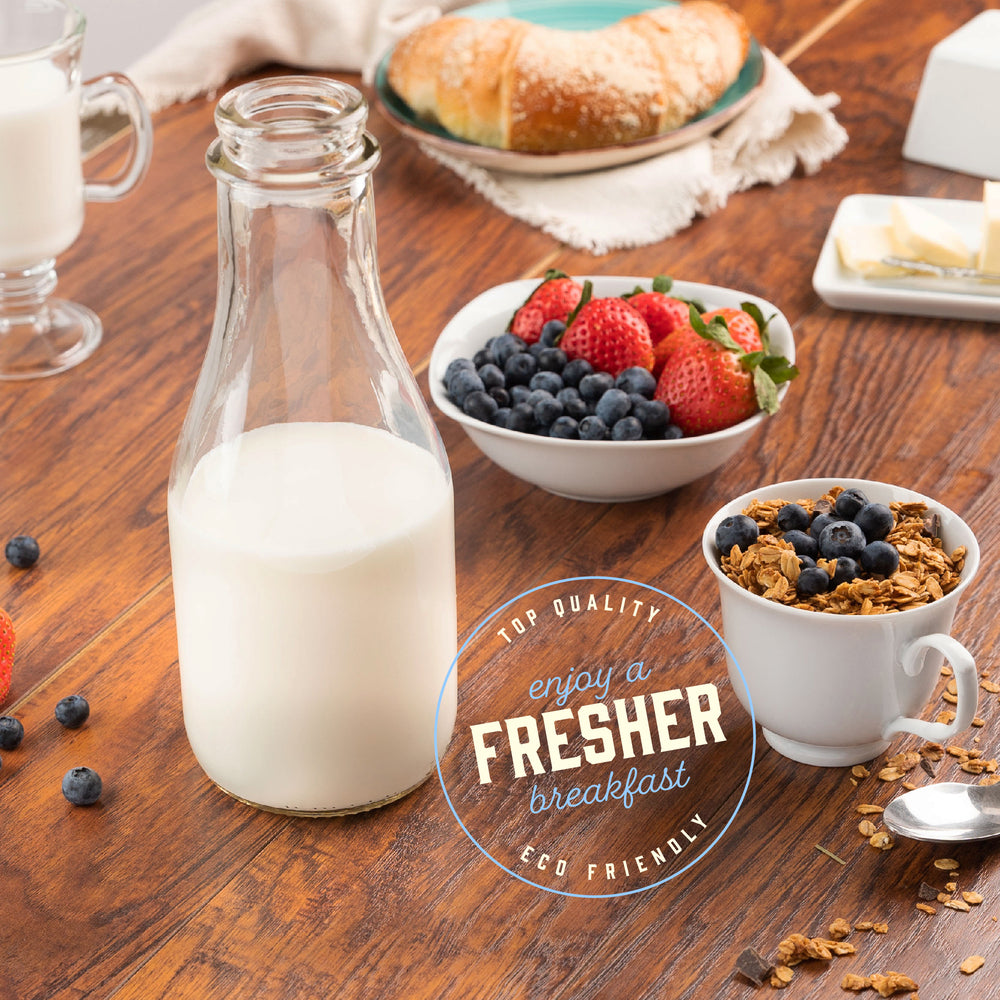 32 oz round glass milk bottle, view 6