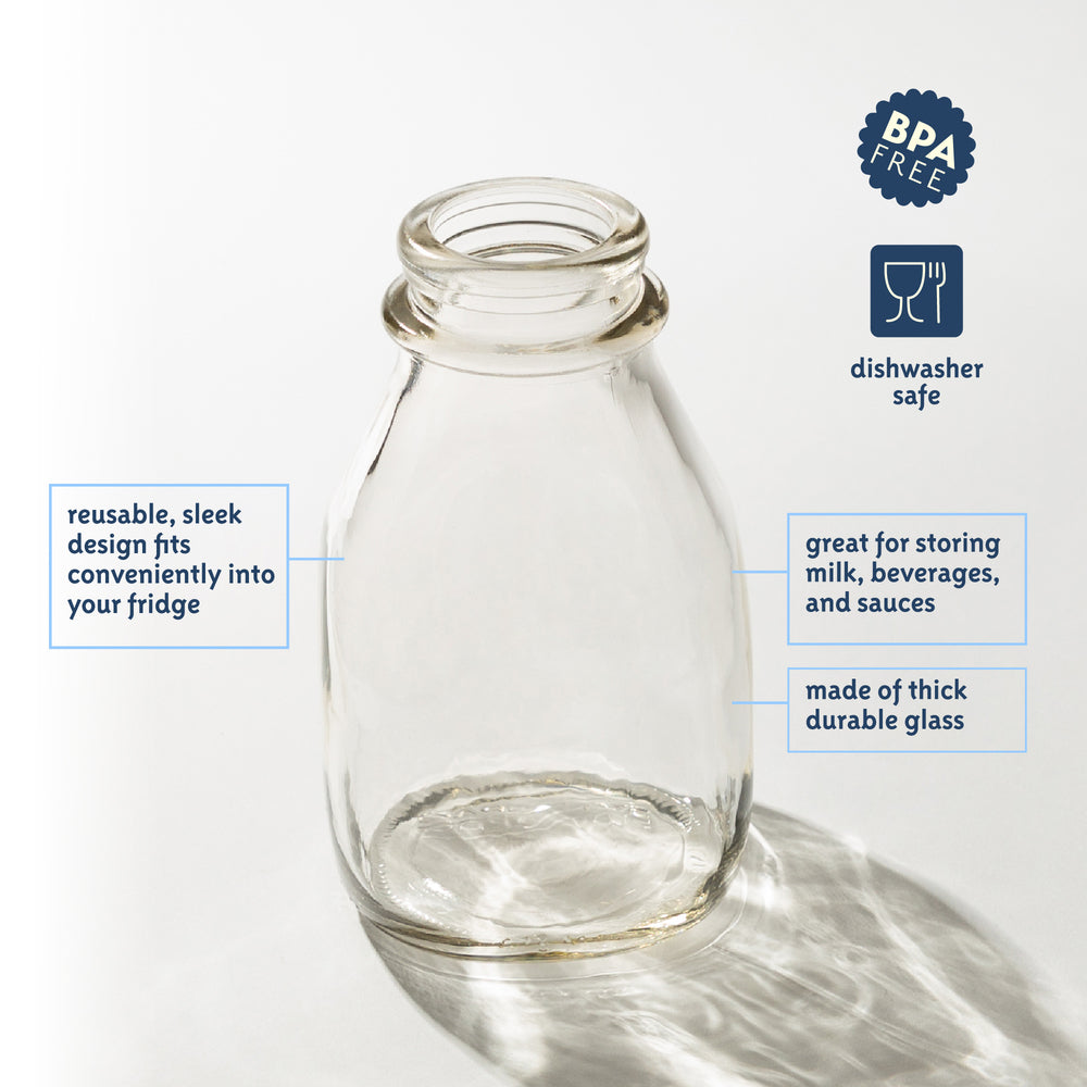16oz Farmhouse Glass Milk Bottle - Squat – Kitchentoolz