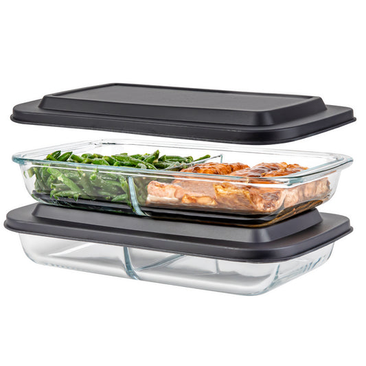 Divided Glass Casserole Dish Bakeware Set