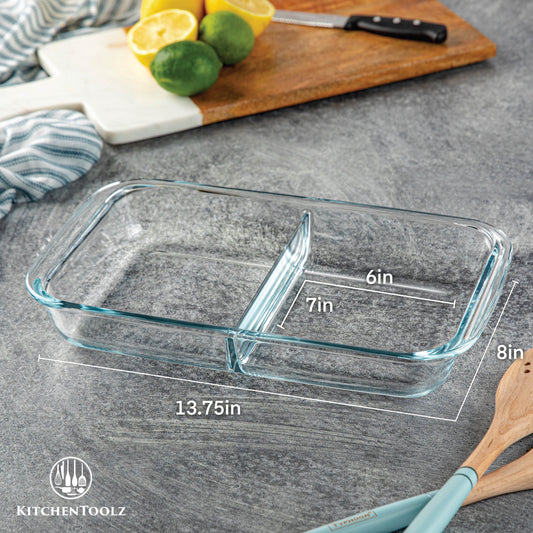 Divided Glass Casserole Dish Bakeware Set