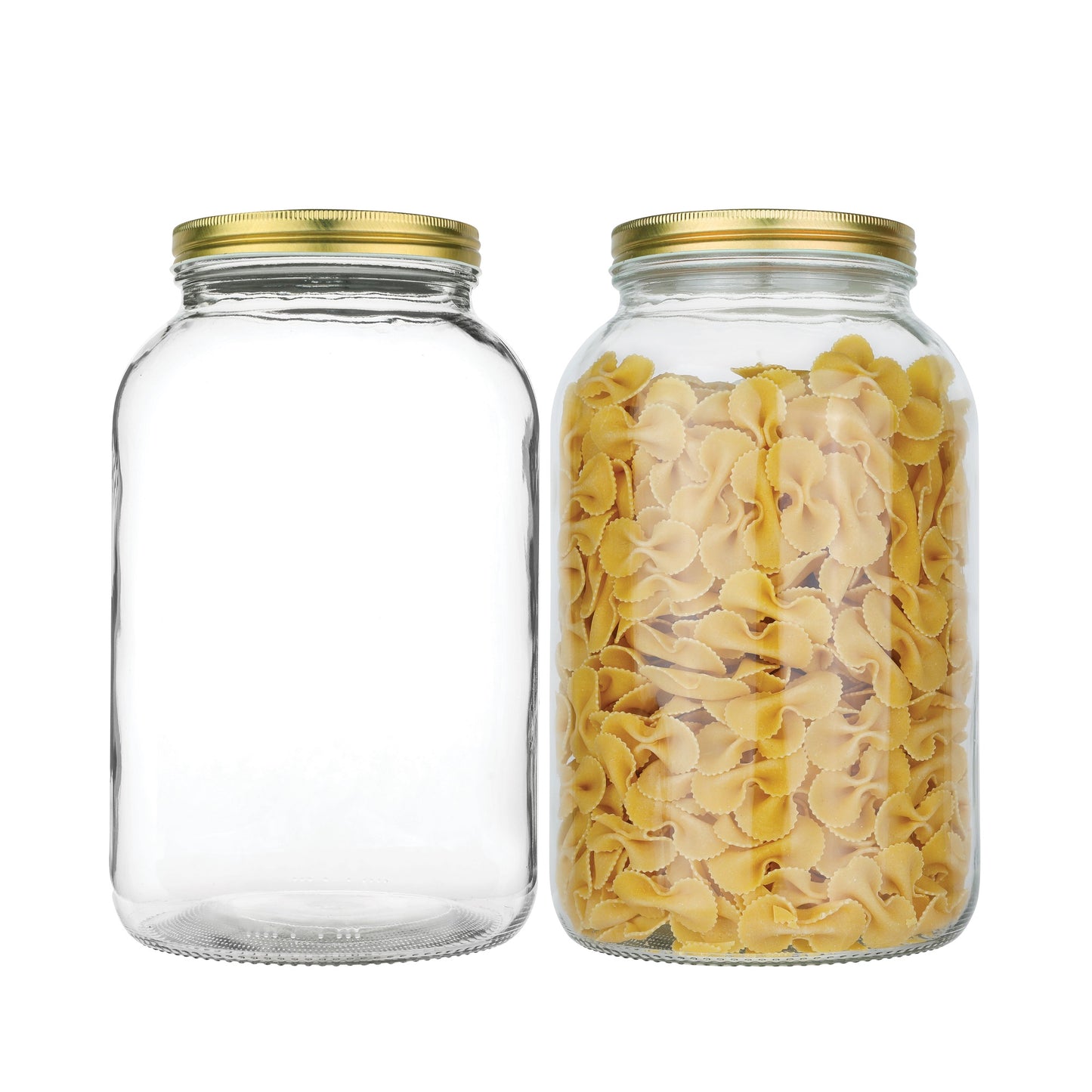 Large 1 gallon mason jar holds full 5 lb flour bag