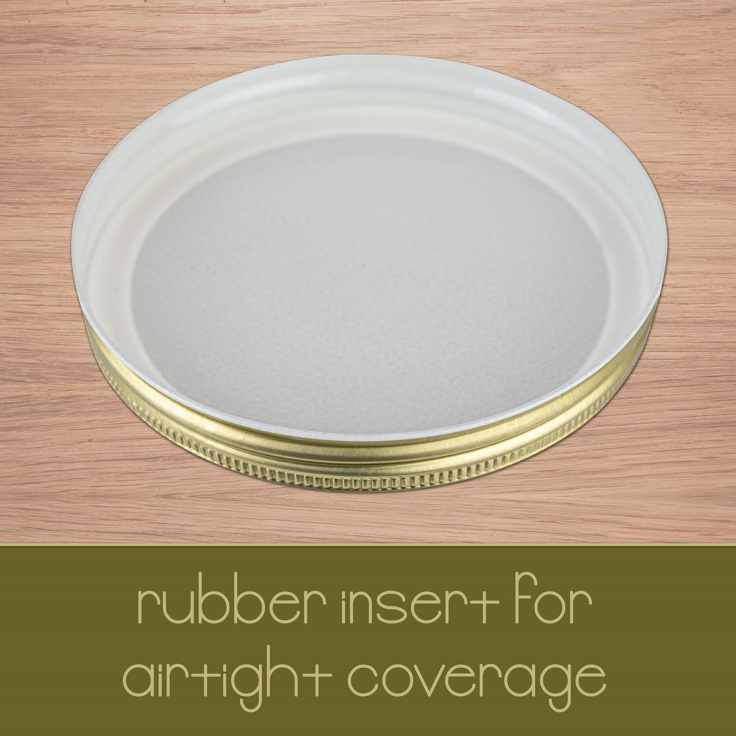 64 oz glass mason jar with gold metal lid, product view 5