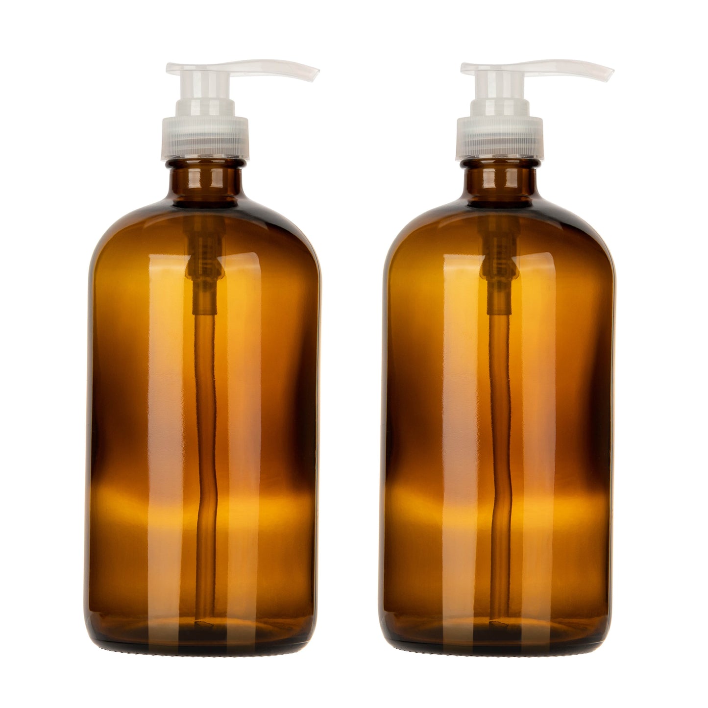 Refillable 32 oz amber pump bottles, set view