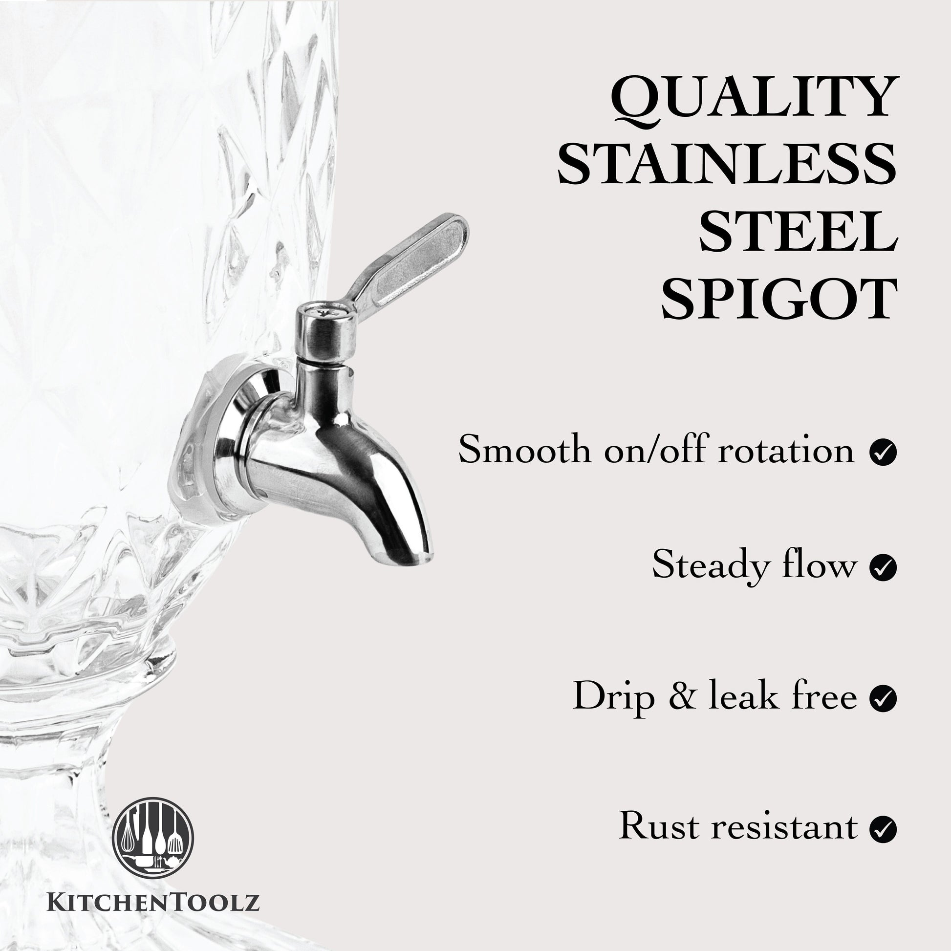 Pedestal dispenser spigot height detail