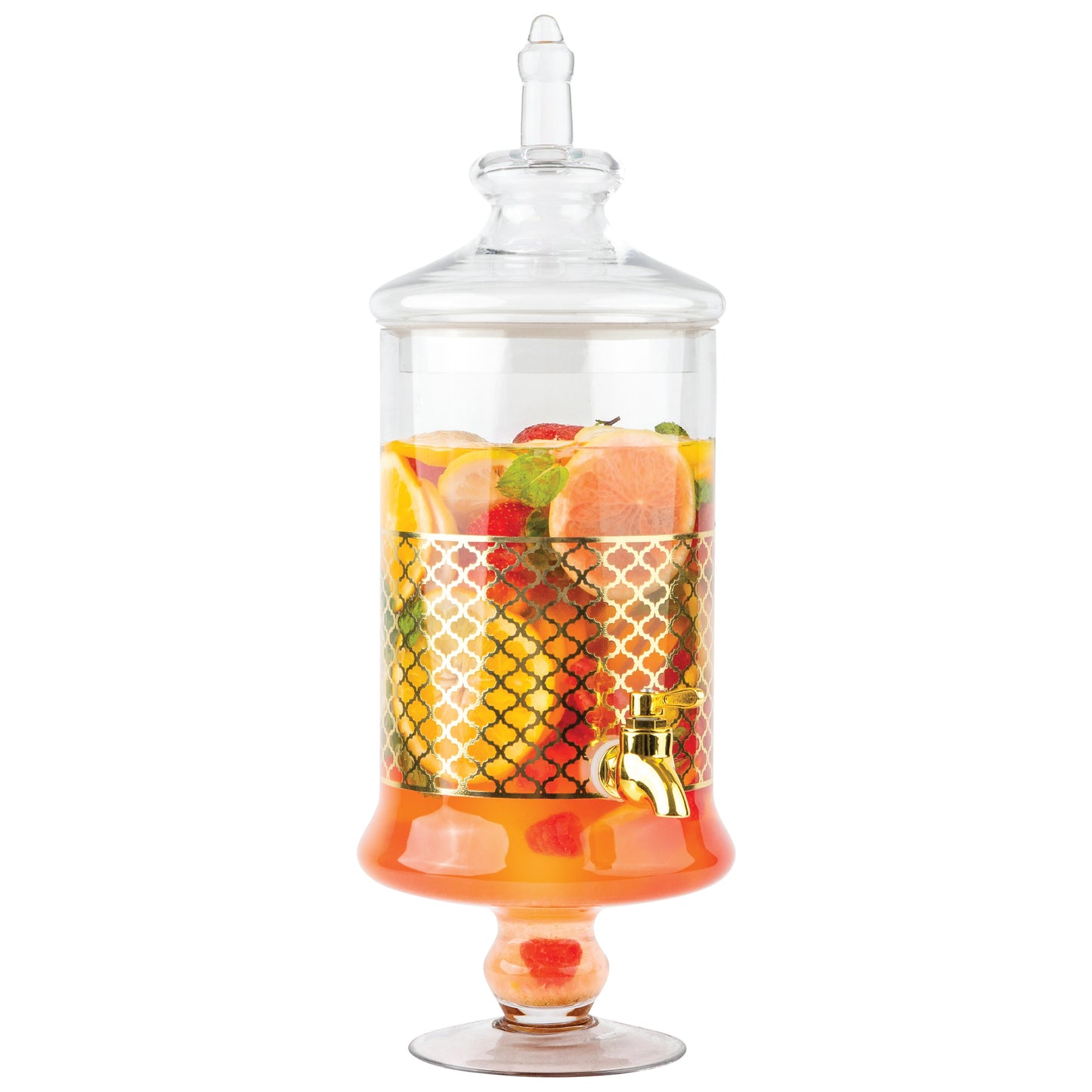 1 Gallon Glass Dispenser - Slim Gold Trim