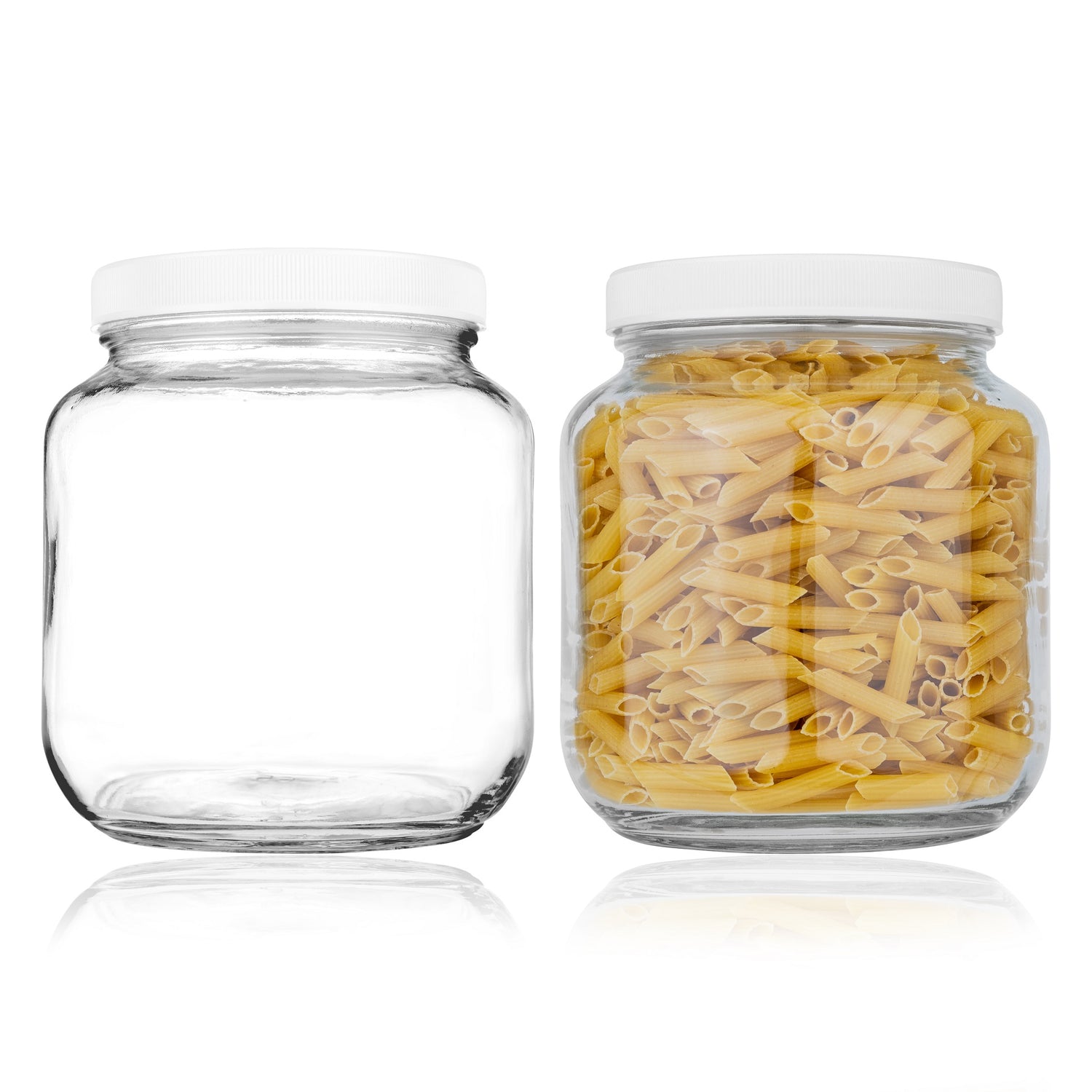 Half Gallon Mason Jars - Wide Mouth - White Plastic Lids – Kitchentoolz