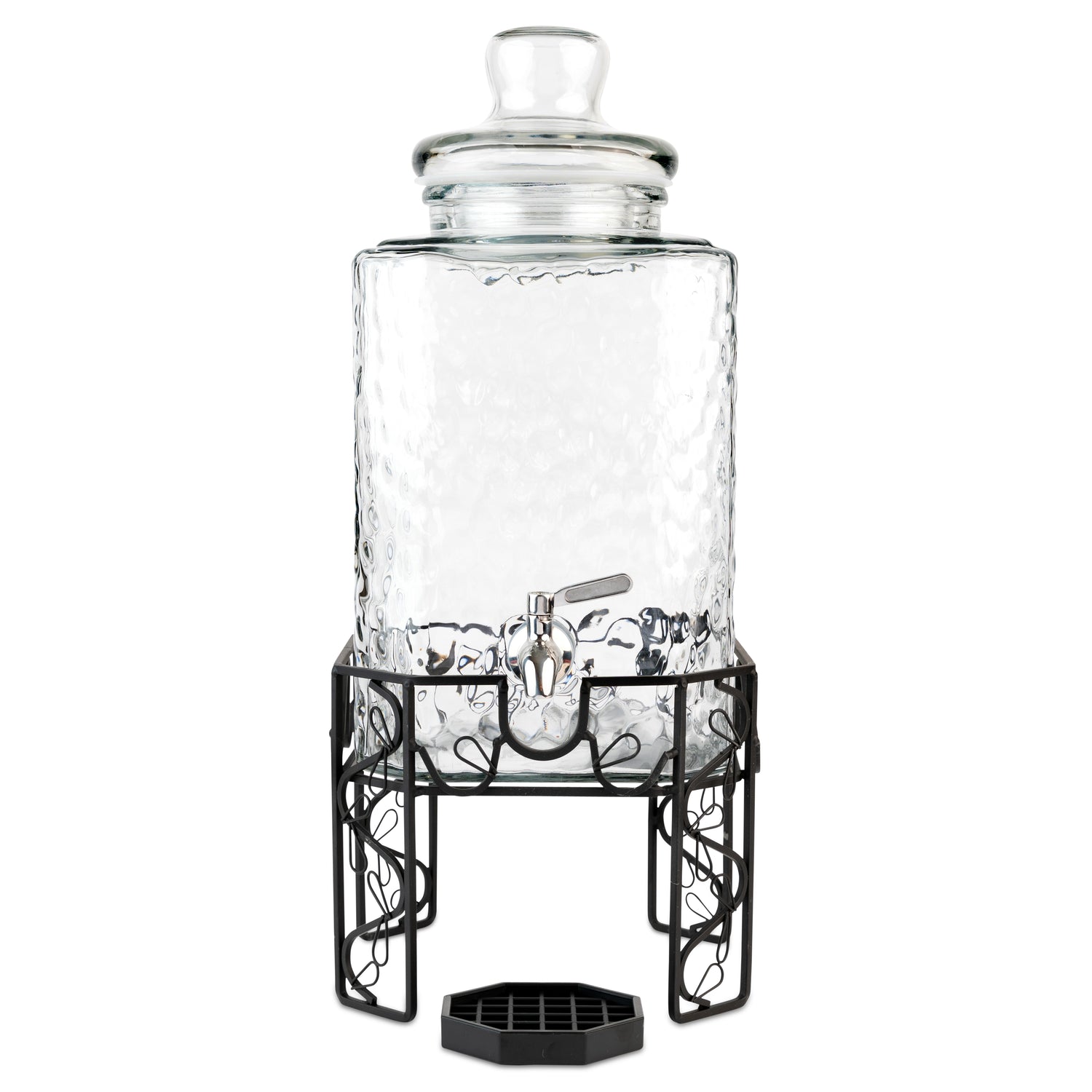 2.5 gallon Glass Drink Dispenser with Metal Stand - Destination Events