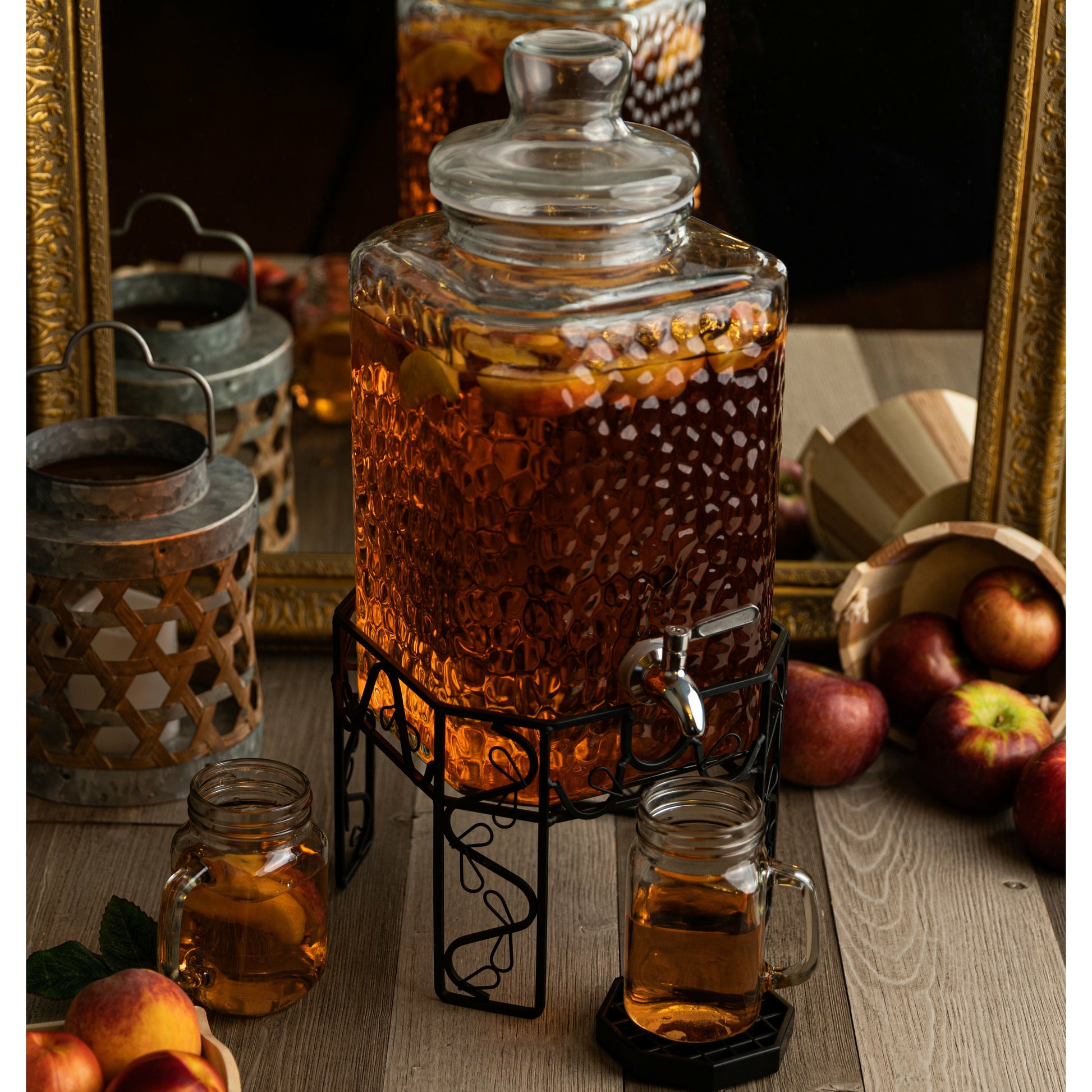 Moroccan glass beverage dispenser, view 6