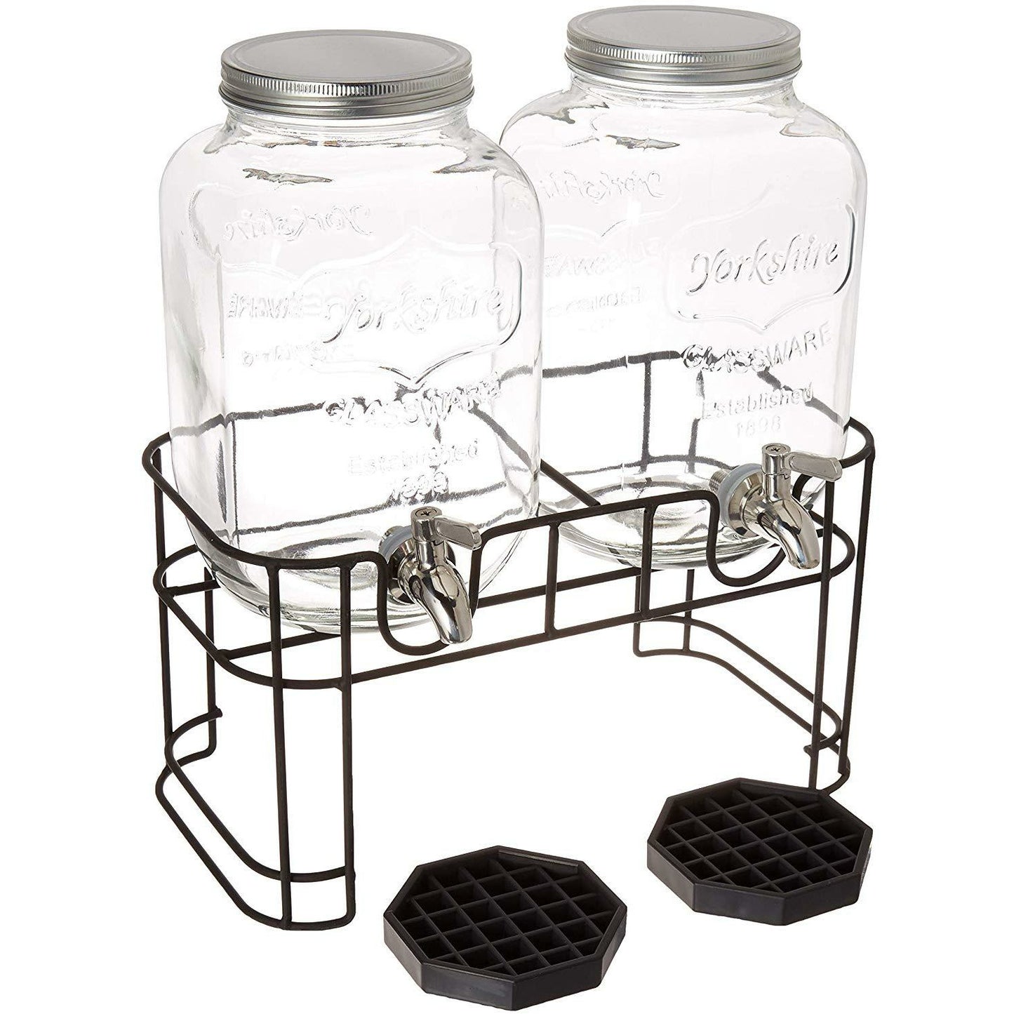 Dual Gallon Dispensers with Stand and Drip Trays