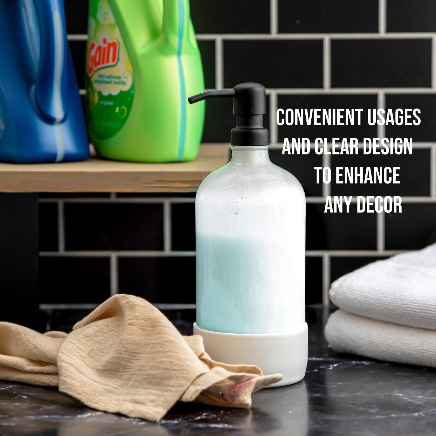 Kitchentoolz clear metal pump bottles, view 9