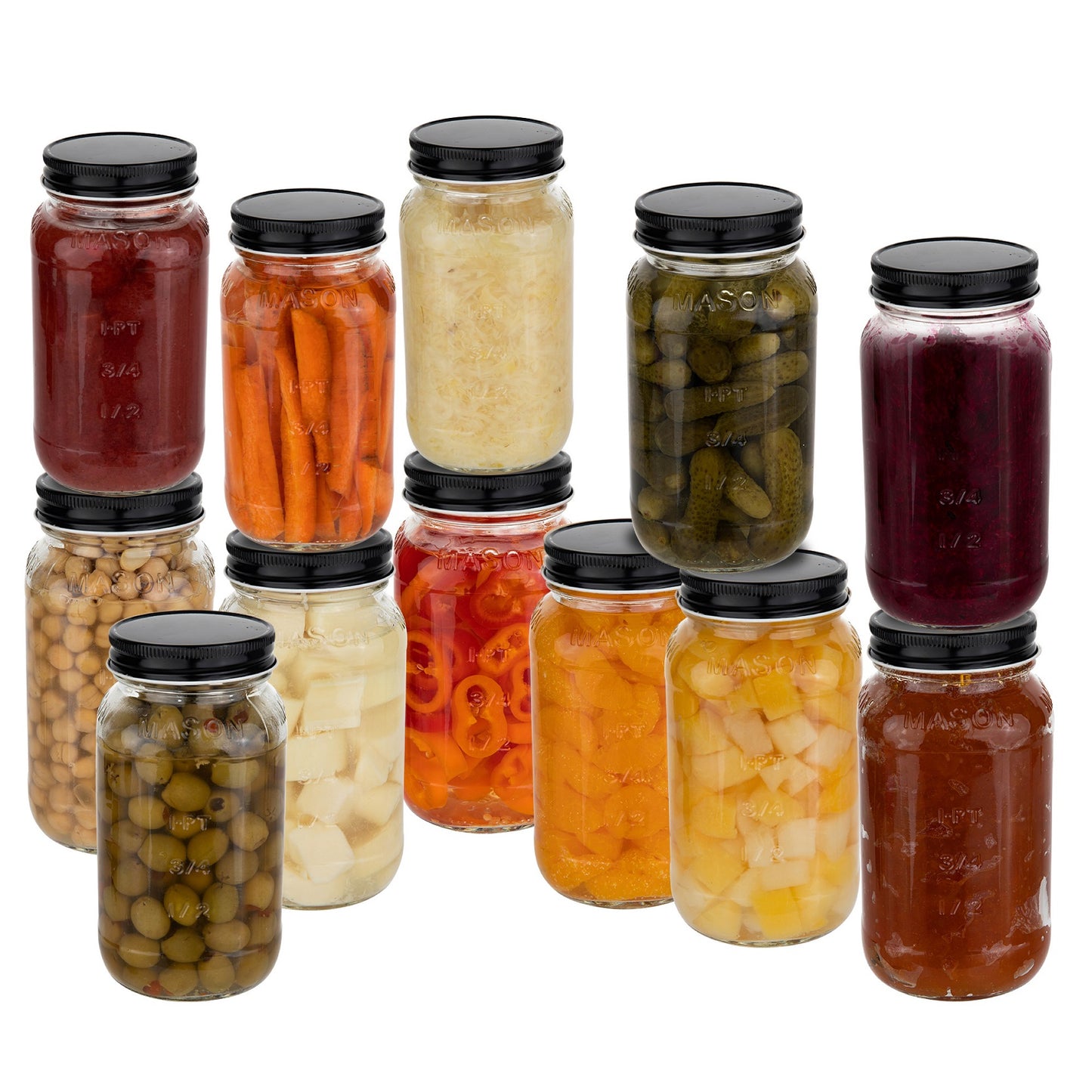 26oz Mason Jars - Metal Lids