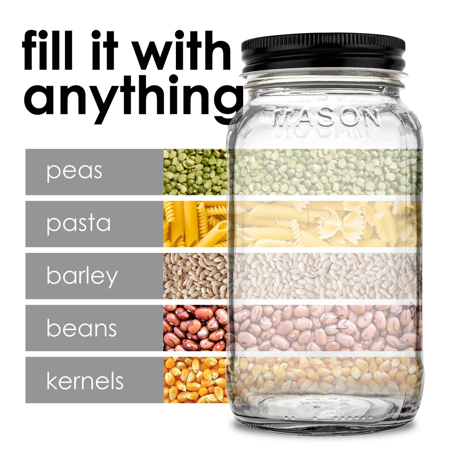 26oz Mason Jars - Metal Lids