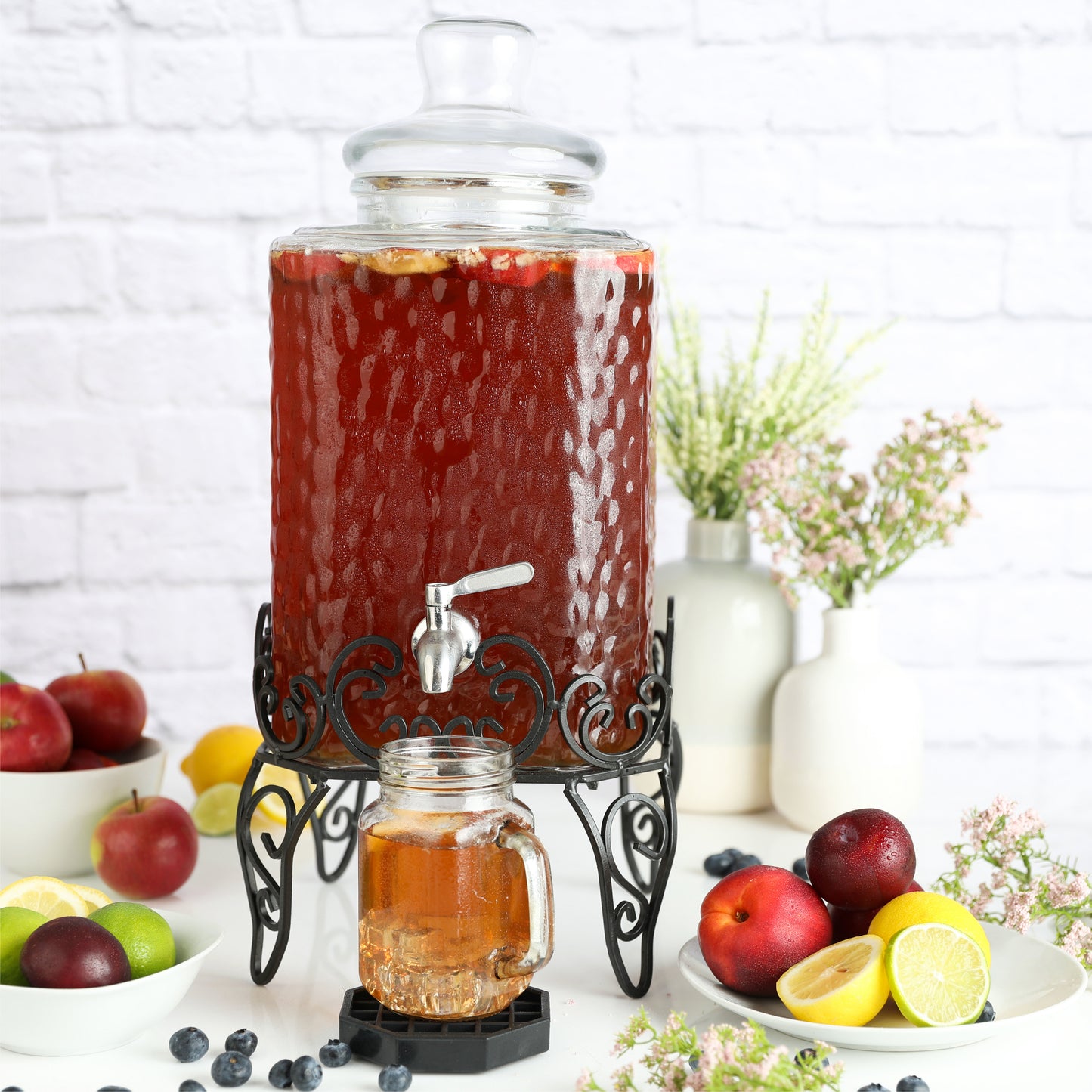 Hungarian glass dispenser stainless steel spigot