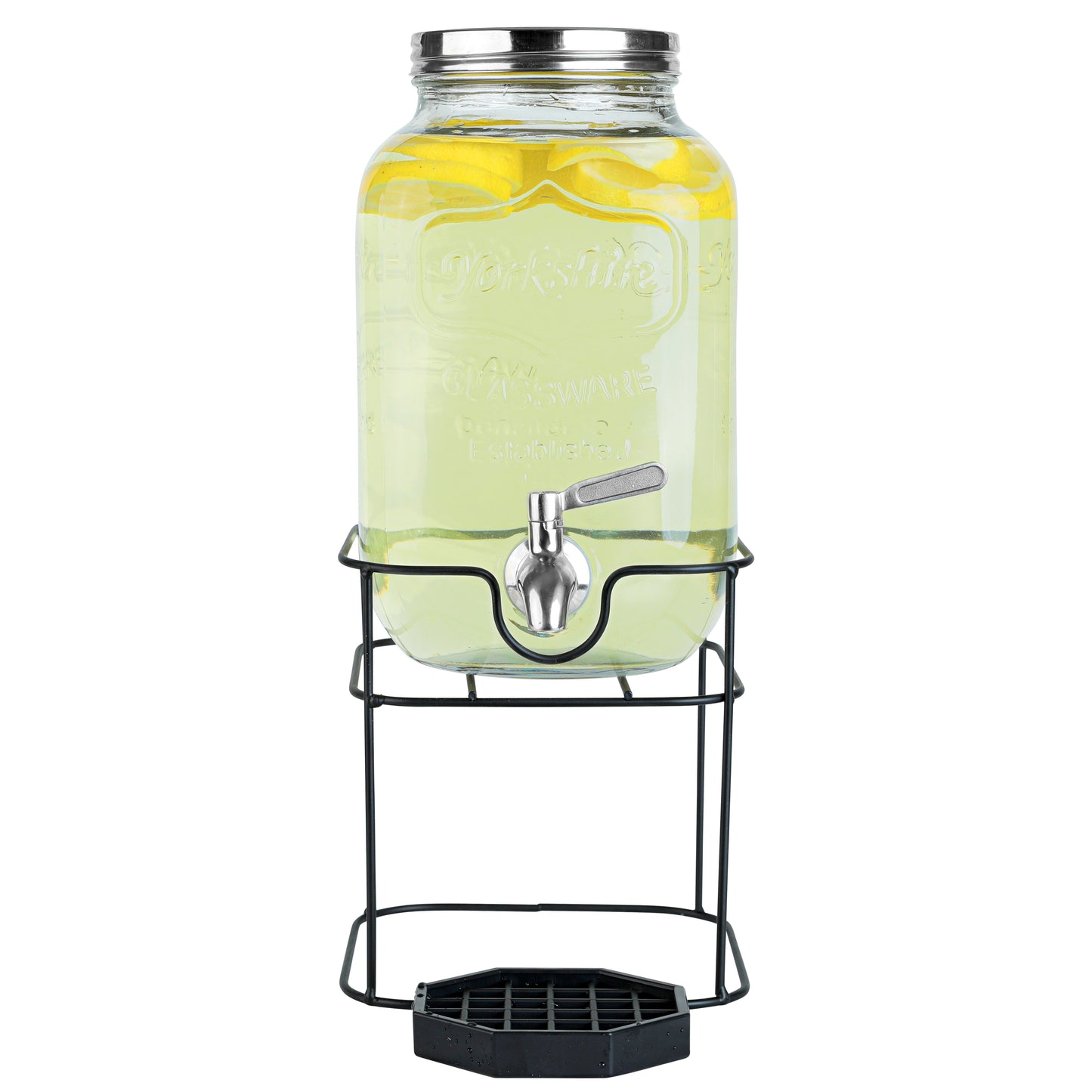 1 Gallon Glass Beverage Dispenser with Stand - Yorkshire