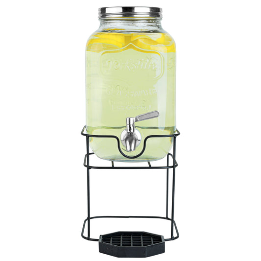 1 Gallon Glass Beverage Dispenser with Stand - Yorkshire