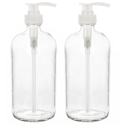 32 oz Clear Glass Soap & Shampoo Pump Bottle
