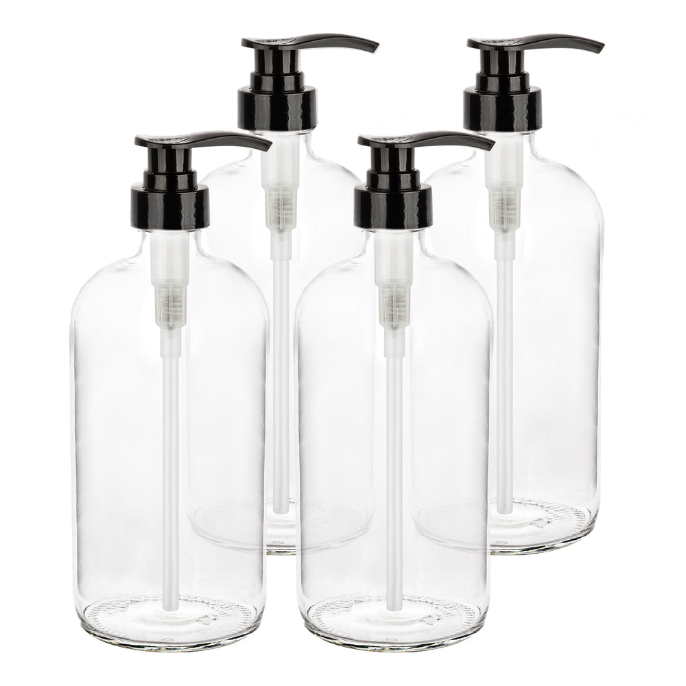 32 oz clear glass pump bottles for soap and shampoo