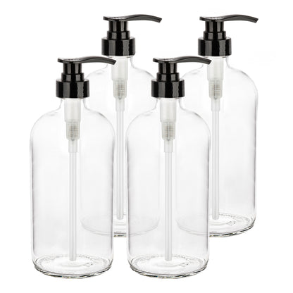 32 oz clear glass pump bottles for soap and shampoo