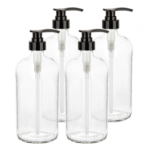 32 oz clear glass pump bottles for soap and shampoo