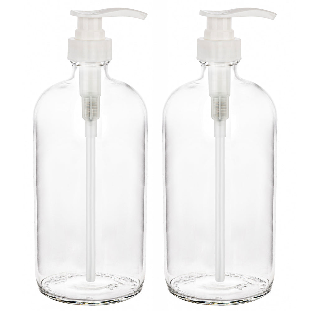 Clear pump bottle wide refill opening