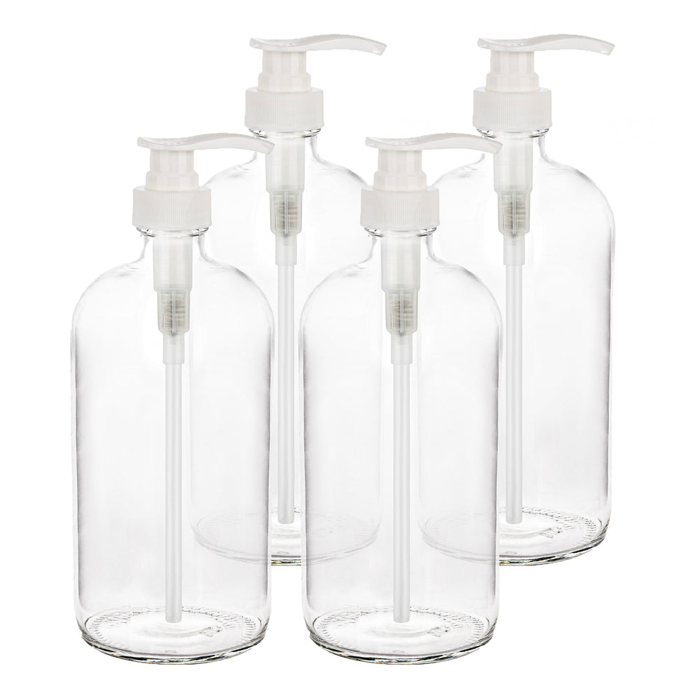 32 oz clear glass pump bottles, view 8