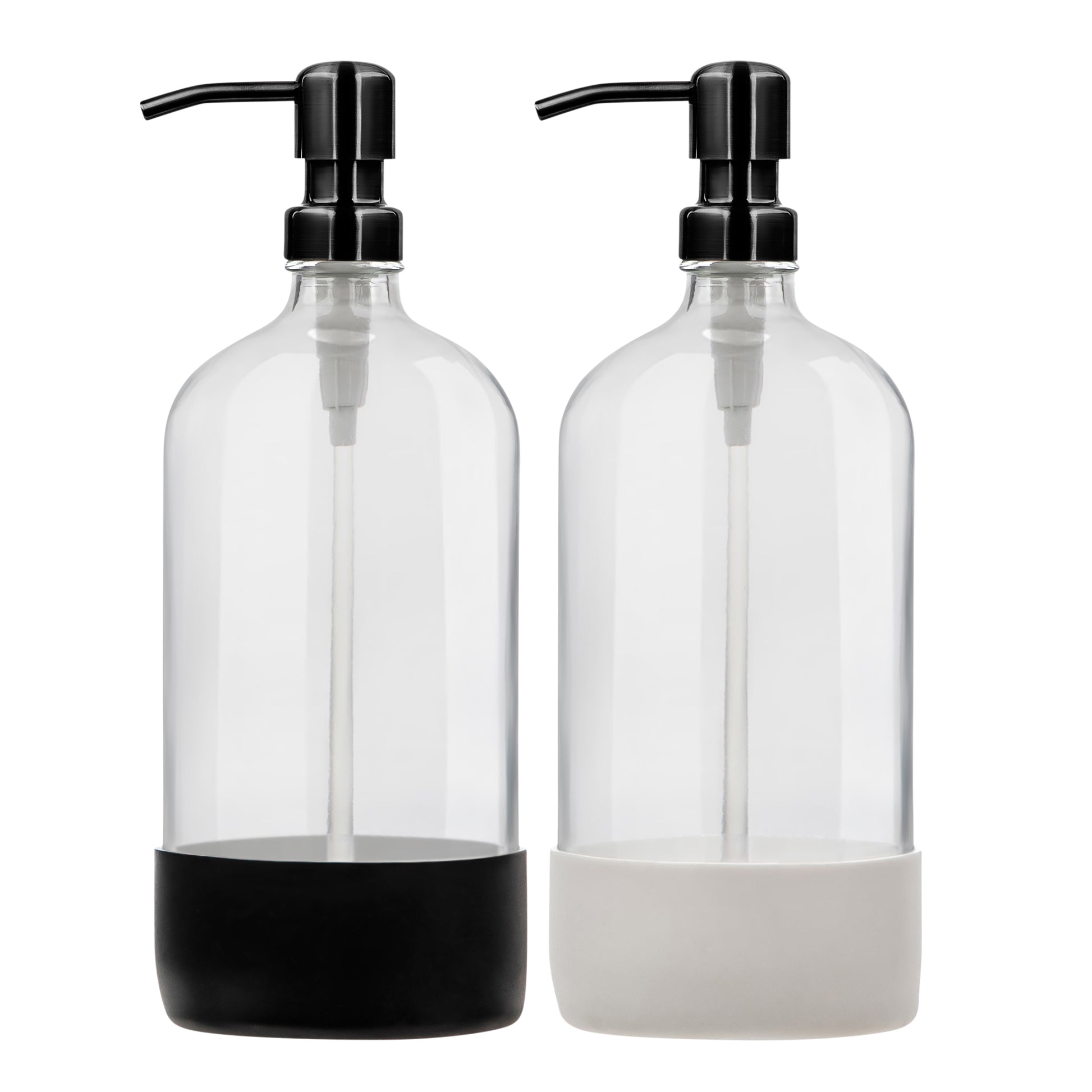Non-slip silicone base detail on glass bottle